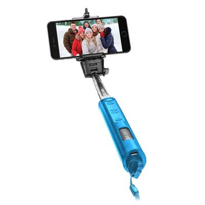 Smart Gear 40-inch Bluetooth Selfie Stick - Built In Wireless Shutter Release With Zoom Control - Aqua