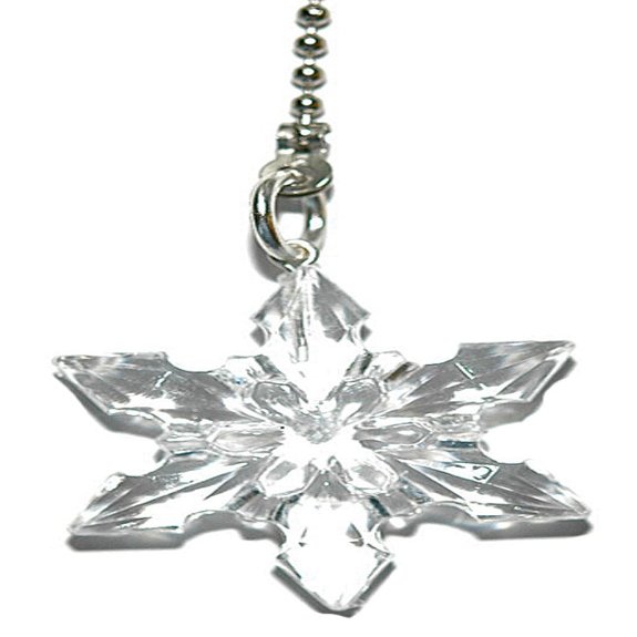Jazzworks,LLC Pretty Clear Acrylic Snowflake Ceiling Fan Pull (FP035)
