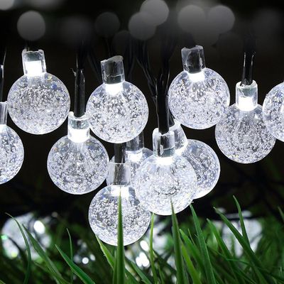 YiCoo Solar String Lights, Solar Powered Bubble Ball Lights 6.5 Meter 30 LED Solar Ball Lanterns Outdoor Garden Lighting Solar Fairy String Lights for House,Yard,Pathway (White)
