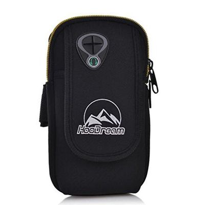 Reflective Strip Unisex Waterproof Sport Arm Bag (Black)