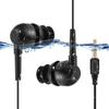 AGPTEK IPX8 Waterproof in-Ear Earphones, Coiled Cable Swimming Earbuds with Stereo Audio Extension Cable, Wired,Black view 1