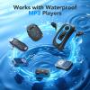 AGPTEK IPX8 Waterproof in-Ear Earphones, Coiled Cable Swimming Earbuds with Stereo Audio Extension Cable, Wired,Black view 3