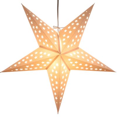 White Serenity Paper Star Lantern with 12 Foot Power Cord Included