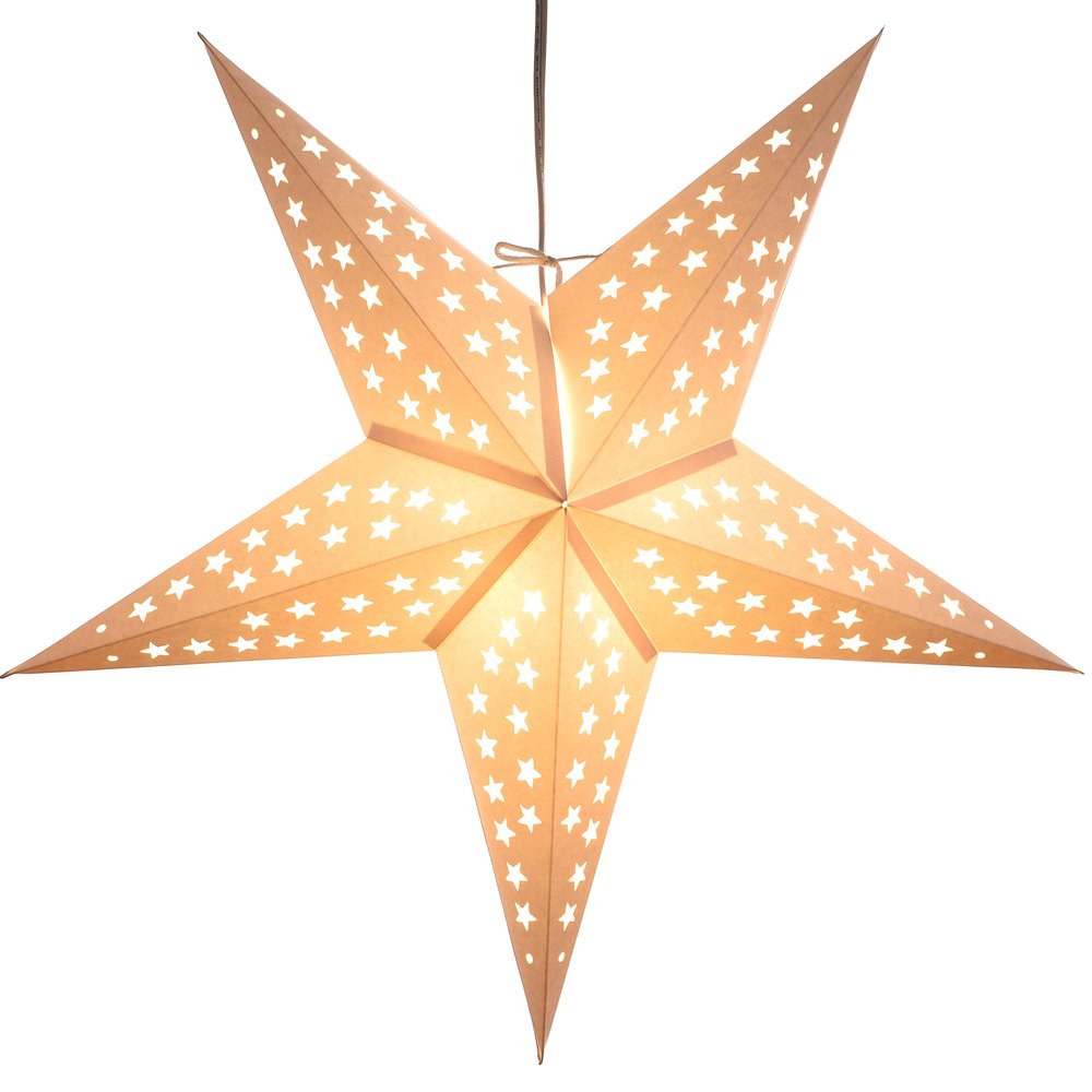 White Serenity Paper Star Lantern with 12 Foot Power Cord Included