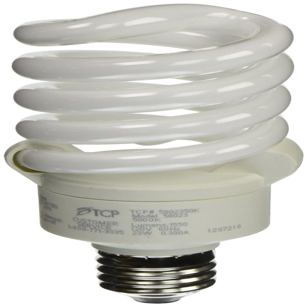 TCP 5802350k CFL TruStart A - Lamp - 100 Watt Equivalent (23W) Daylight (5000K) TruStart Full Spring Lamp Light Bulb