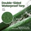 Hanjet Multi Purpose Tarp 12' x 16' 9-mil Thick Waterproof Camping Tents Tarps Poly Tarpaulin Green view 2