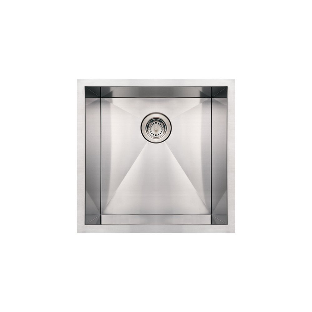 Whitehaus WHNCM1920-BSS Noah'S Collection 19-Inch Commercial Single Bowl Undermount Sink, Brushed Stainless Steel