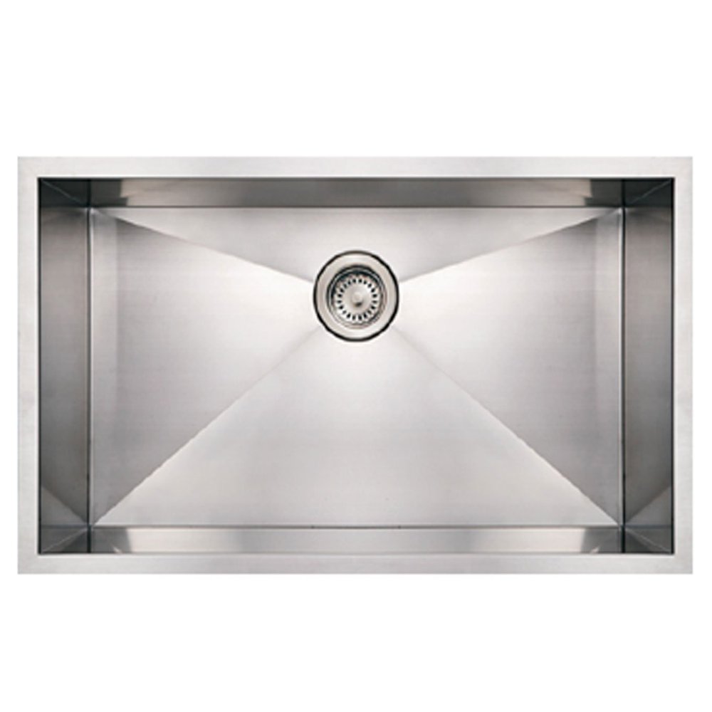 Whitehaus WHNCM3219-BSS Noah's Collection 32-Inch Commercial Single Bowl Undermount Sink
