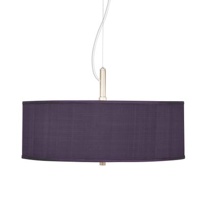 20" Wide Textured Faux Silk Eggplant Purple 3-Light Pendant Light Fixture