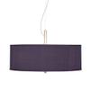 20" Wide Textured Faux Silk Eggplant Purple 3-Light Pendant Light Fixture view 1