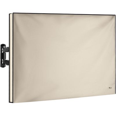 Garnetics Outdoor TV Cover 75 Inch  Waterproof, Weatherproof TV Enclosures with Smart Shield Screen Protectors, Ideal for Outdoor Use, Moving, and Storage - Beige