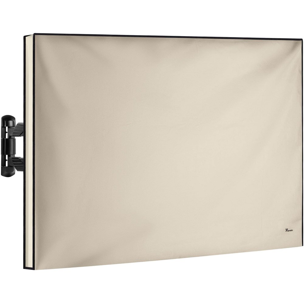 Garnetics Outdoor TV Cover 75 Inch  Waterproof, Weatherproof TV Enclosures with Smart Shield Screen Protectors, Ideal for Outdoor Use, Moving, and Storage - Beige