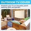 Garnetics Outdoor TV Cover 75 Inch  Waterproof, Weatherproof TV Enclosures with Smart Shield Screen Protectors, Ideal for Outdoor Use, Moving, and Storage - Beige view 2