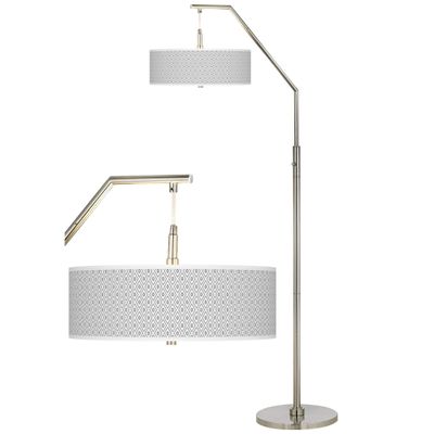 Diamonds Giclee Shade Arc 71 1/2" Tall Floor Lamp