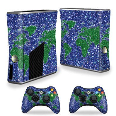 MightySkins Skin Compatible with Xbox 360 S Slim + 2 Controllers Bling World | Protective, Durable, and Unique Vinyl Decal wrap Cover | Easy to Apply, Remove, and Change Styles | Made in The USA