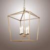 H25 X W17 Gold Cage Large Lantern Iron Art Design Candle-Style Chandelier Pendant, Ceiling Light Fixture view 1