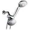Hotel Spa 4-Inch Twin Shower Head Combo, Chrome, 30-Setting Shower Heads, 6-Foot Stainless Steel Hose, Ultra-Luxury, Showerspa view 1
