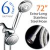 Hotel Spa 4-Inch Twin Shower Head Combo, Chrome, 30-Setting Shower Heads, 6-Foot Stainless Steel Hose, Ultra-Luxury, Showerspa view 3