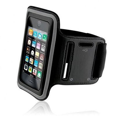 Armband Sports Gym Workout Cover Case Running Arm Strap Band Neoprene Black for T-Mobile ZTE Aspect - Tracfone Alcatel A382G - Tracfone Alcatel Pop Star - Tracfone Huawei Ascend Y