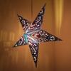 Peacock Light Blue Paper Star Lantern with 12 Foot Power Cord Included view 4