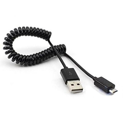 Black Coiled Micro USB Cable Rapid Charger Sync Power Wire Data Link Cord Supports Fast Charging for Verizon Samsung Galaxy J3 - Verizon Samsung Galaxy J3 Mission Eclipse