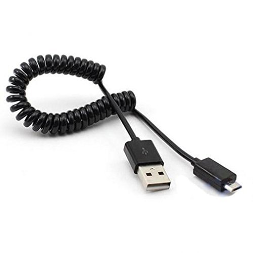 Black Coiled Micro USB Cable Rapid Charger Sync Power Wire Data Link Cord Supports Fast Charging for Verizon Samsung Galaxy J3 - Verizon Samsung Galaxy J3 Mission Eclipse
