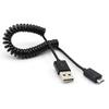 Black Coiled Micro USB Cable Rapid Charger Sync Power Wire Data Link Cord Supports Fast Charging for Verizon Samsung Galaxy J3 - Verizon Samsung Galaxy J3 Mission Eclipse view 1