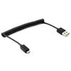 Black Coiled Micro USB Cable Rapid Charger Sync Power Wire Data Link Cord Supports Fast Charging for Verizon Samsung Galaxy J3 - Verizon Samsung Galaxy J3 Mission Eclipse view 2