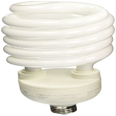 TCP 2896827750K CFL Spring Lamp - 300 Watt Equivalent (only 68w used!) Daylight White (5000K) MEDIUM (e26) Base Spiral Light Bulb - 277-volt
