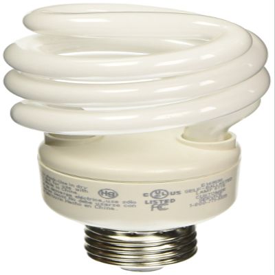 TCP 1822035K CFL Spring Lamp - 75 Watt Equivalent (only 20W used!) Bright White (3500K) HPF Spiral Light Bulb