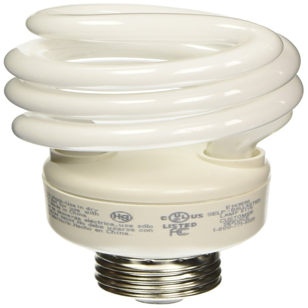 TCP 1822035K CFL Spring Lamp - 75 Watt Equivalent (only 20W used!) Bright White (3500K) HPF Spiral Light Bulb