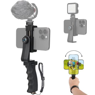 Ergonomic Smartphone Vlogging Hand Grip Stabilizer Holder Mount Video Kit