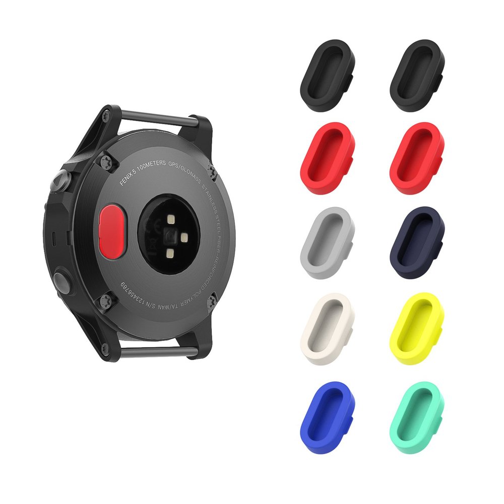 MoKo Dust Plug Compatible with Garmin Fenix 8/7/7S/7X/ 5/5S/5X/6/6S/6X/6 Pro/6S Pro/6X Pro/Forerunner 935/Vivoactive 4/Venu,10 Pack Silicone Charger Port Protector Anti Dust Plugs Caps, Multi Colors A