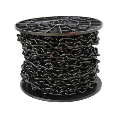RCH Hardware CH-S50-06-BLK-65 5 Gauge Decorative Solid Steel Single Jack Fixture Chain | 1 Reel/ 65'