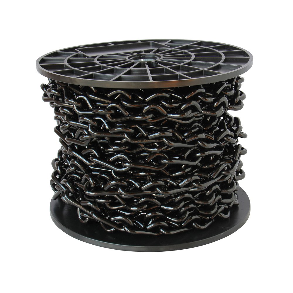 RCH Hardware CH-S50-06-BLK-65 5 Gauge Decorative Solid Steel Single Jack Fixture Chain | 1 Reel/ 65'