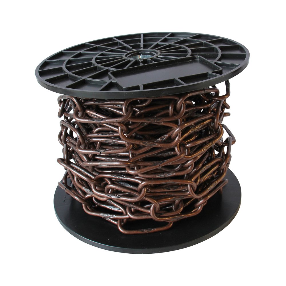 RCH Hardware CH-S58-40-AC-65 6 Gauge Decorative Solid Steel Spanish Link Chain | 1 Reel/ 65'