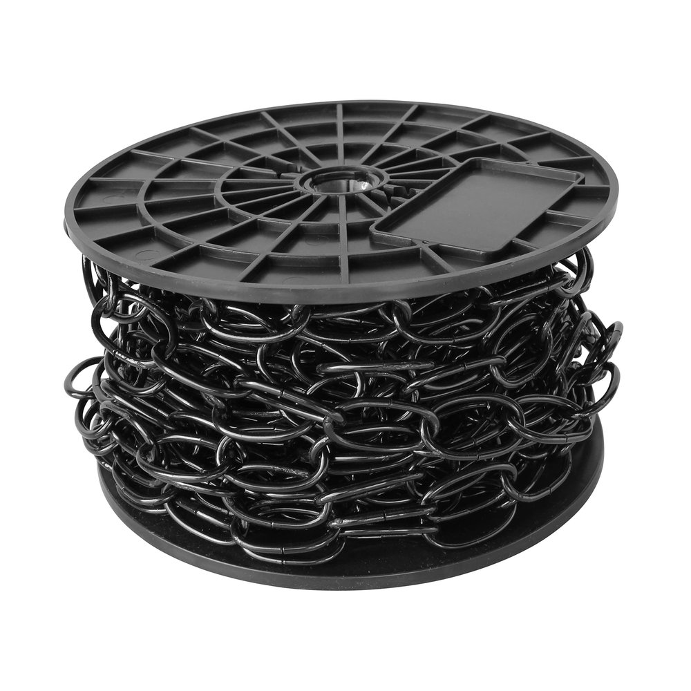RCH Hardware CH-S56-10-BLK-65 08 Gauge Decorative Solid Steel Standard Link Fixture Chain | 1 Reel/ 65'