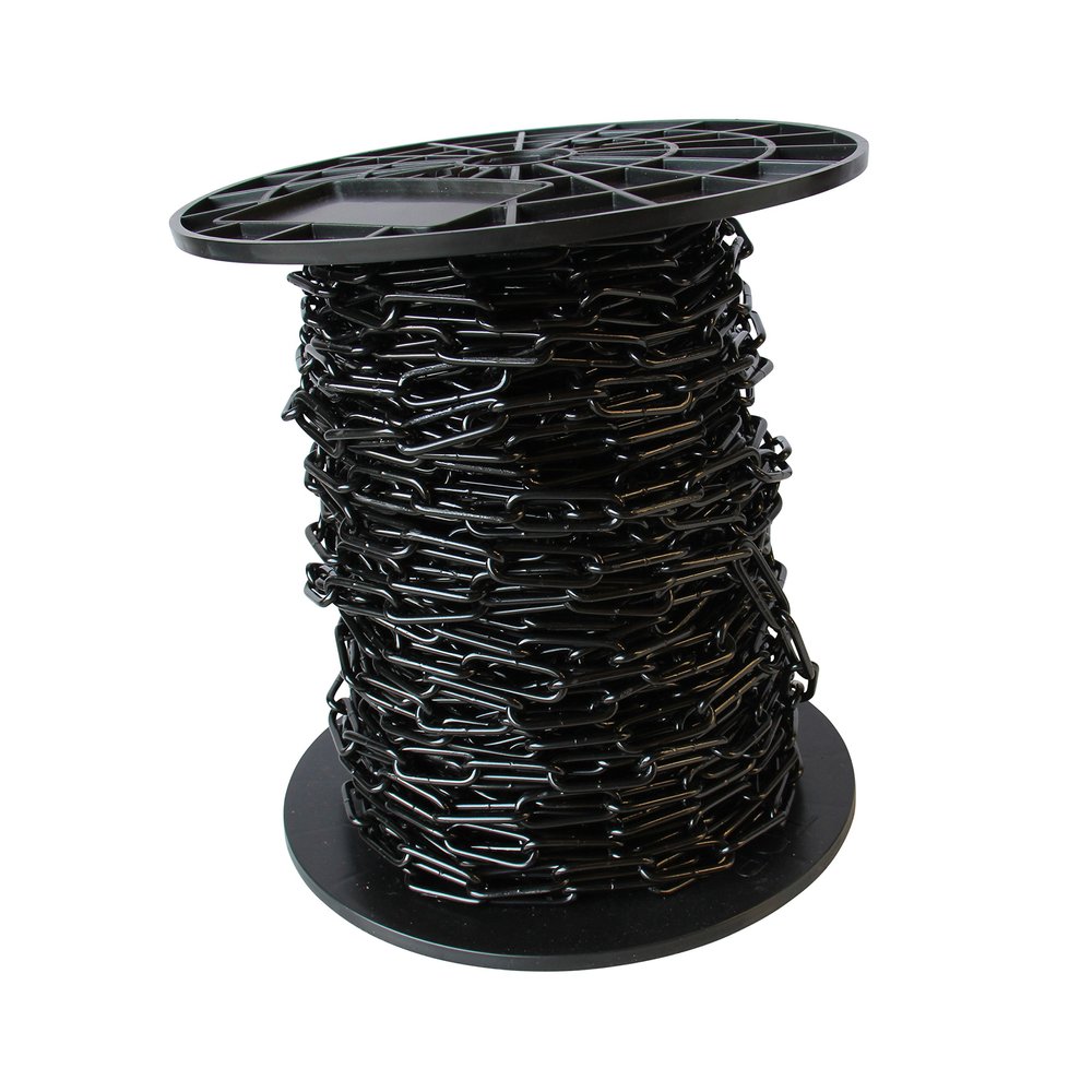 RCH Hardware CH-S59-04-BLK-164 9 Gauge Decorative Solid Steel Coil Link Chain | 1 Reel/ 164'