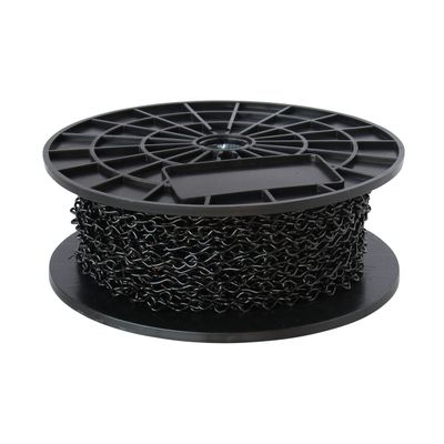 RCH Hardware CH-S50-16-BLK-164 14 Gauge Decorative Solid steel single Jack Fixture Chain | 1 Reel/ 164'