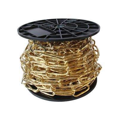 RCH Hardware CH-S58-40-PB-65 6 Gauge Decorative Solid Steel Spanish Link Chain | 1 Reel/ 65'