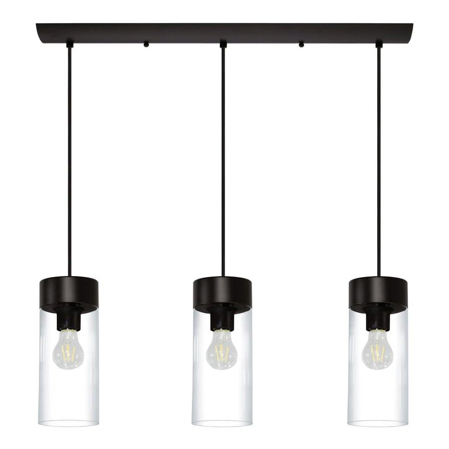 EGLO Lighting 202128A Three Light Linear Pendant, Matte Black, 72.00x27.88x4.38
