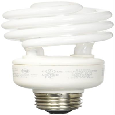 TCP 1822335K CFL Spring Lamp - 100 Watt Equivalent (only 23W used!) Bright White (3500K) HPF Spiral Light Bulb