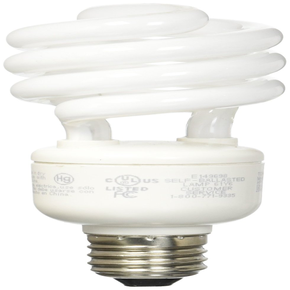 TCP 1822335K CFL Spring Lamp - 100 Watt Equivalent (only 23W used!) Bright White (3500K) HPF Spiral Light Bulb
