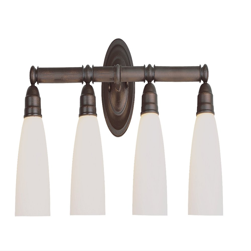Trans Globe Lighting TG3358 BN Four Vanity Bar Outdoor-Post-Lights, Brushed Nickel