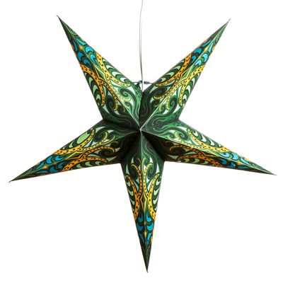 Green Obsession Paper Star Lantern with 12 Foot Power Cord Included