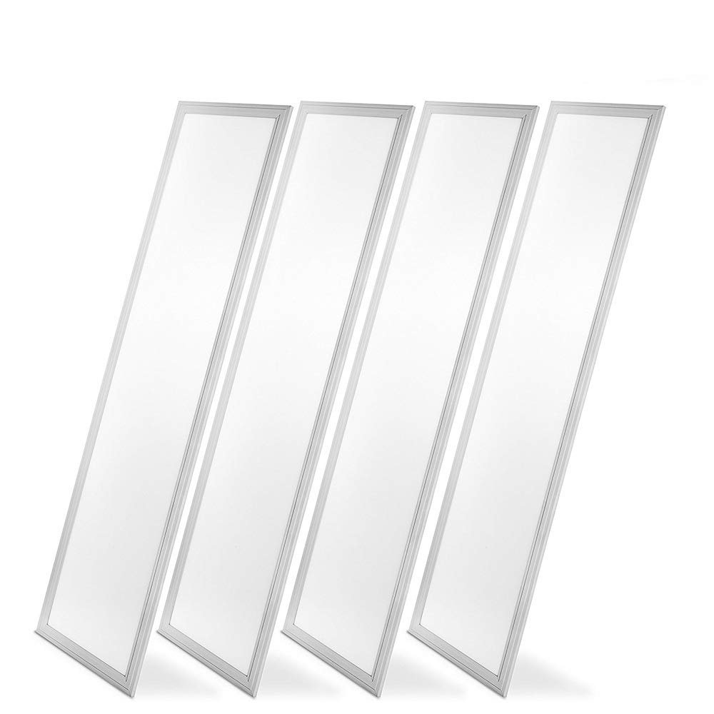 CHIUER 1x4 Panel Troffer Edge-Lit Flat (4 Pack) 40W 5200 Lumens= 130LM/W; 120V-277V AC/DC; 0-10V Dimmable CRI>83 7 Year Warranty UL Lighting Facts Listed Neutral White 4000K (1x4ft 40w, 4000k)