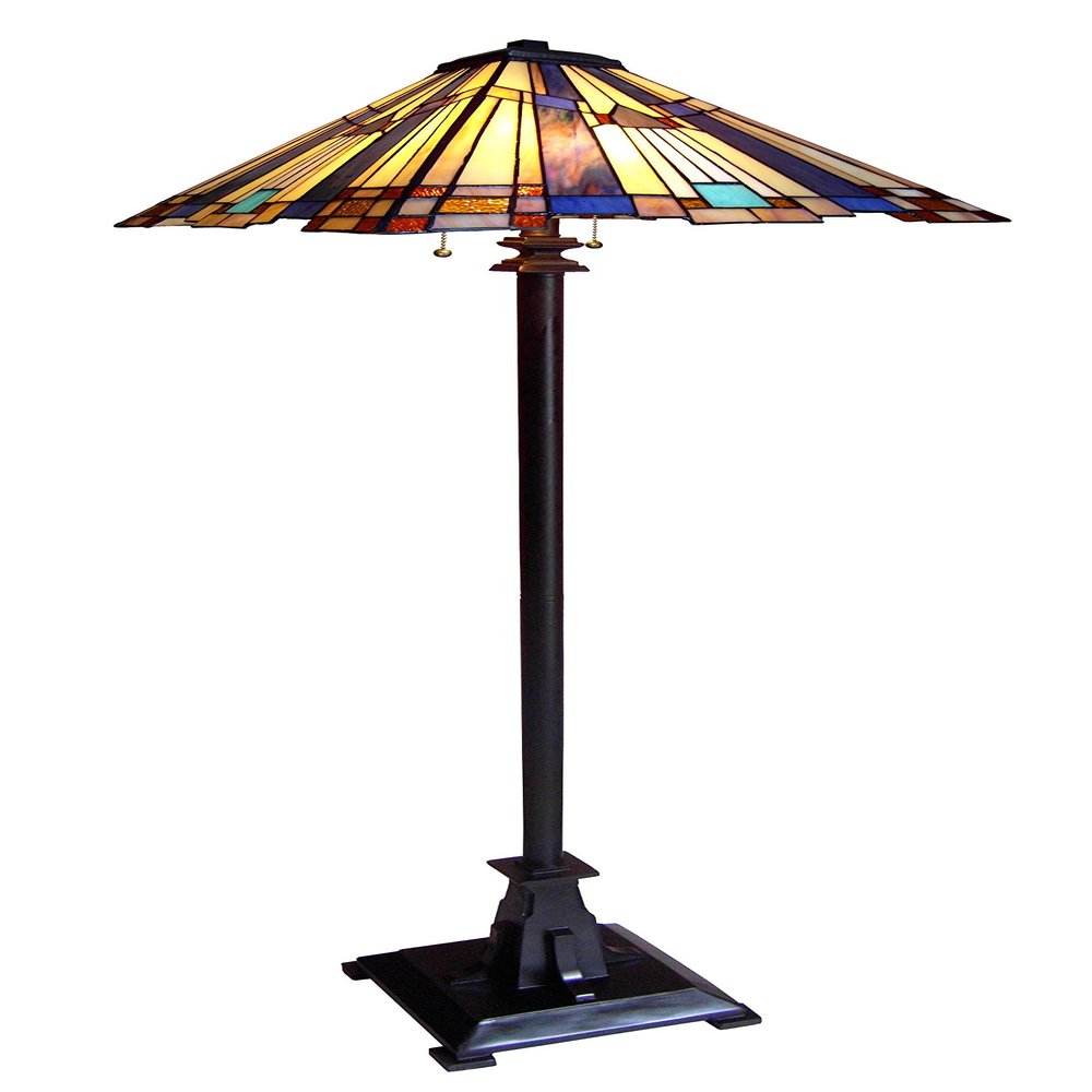 Chloe Lighting CH13004AM16-FL2 Flare Tiffany-Style 2 Mission Floor Lamp Shade, 16" x 16" x 63"