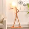 HROOME Cool Corner Reading Tall Wood Floor Lamp, LED Bulb Included, Ash view 1