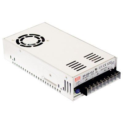 Mean Well SP-320-12 Power Supply, Single Output, 12 Volt, 25 Amp, 300 Watt, 8.5" L x 4.5" W x 2.0" H, Silver