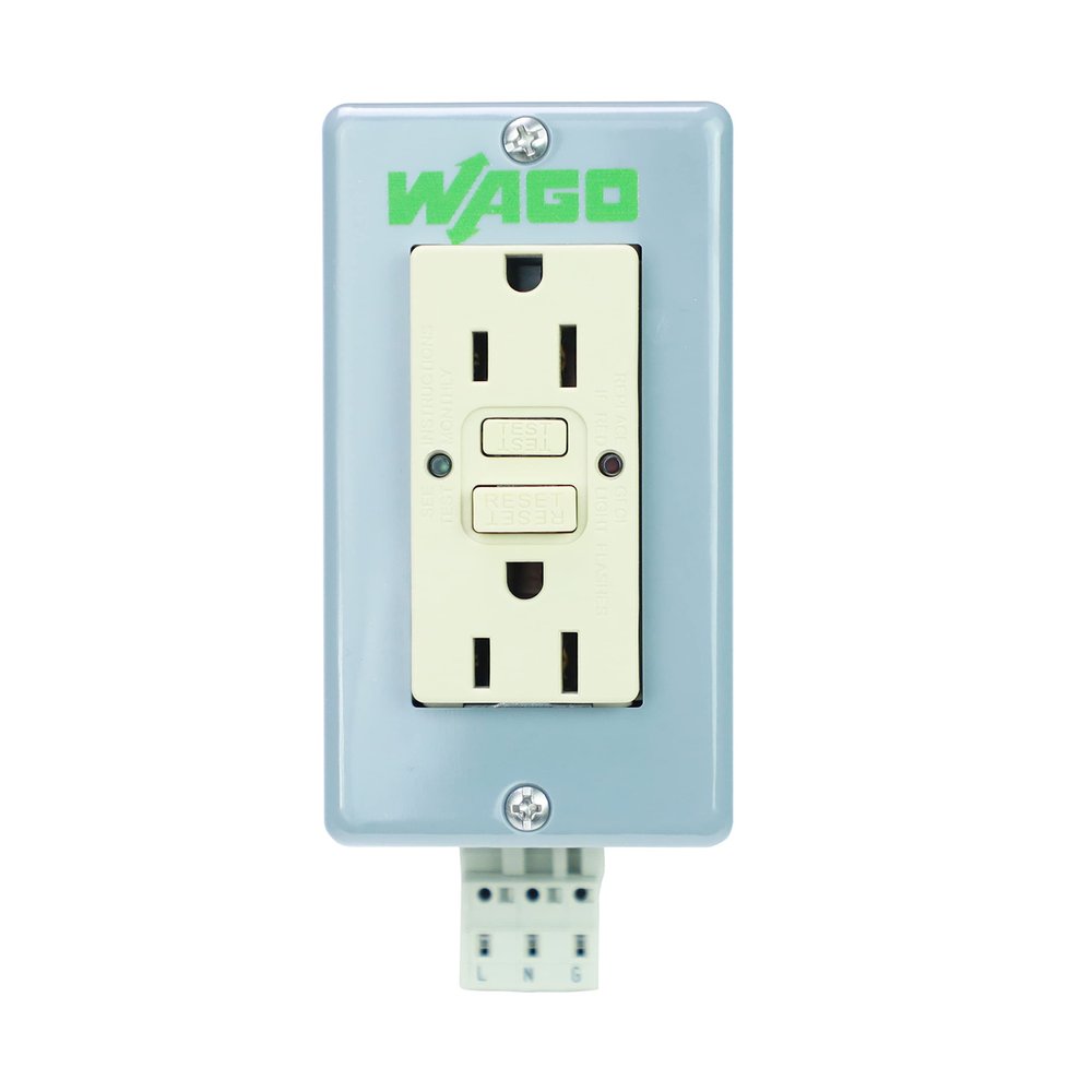 WAGO CPO Series | GFCI Duplex Outlet | Pluggable MCS Connector | 125 VAC | 15 A | [Single Unit]